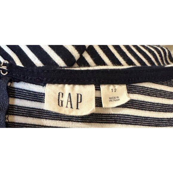 Women's GAP Brand Fit & Flare Dress Knee Length Black White Striped Size 12 - Picture 13 of 16